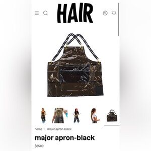 Major clear plastic black hairstylist apron